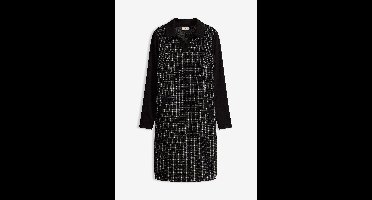 Jacquard jurk met contrasterende kraag