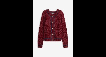 Gebreid vest met contrasterende strepen