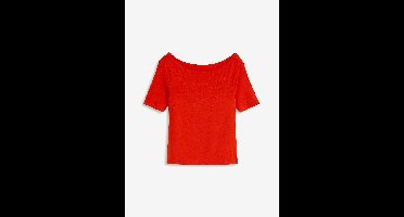 Carmen-shirt van een viscose mix