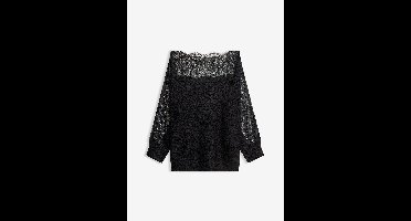 Off shoulder trui met kant