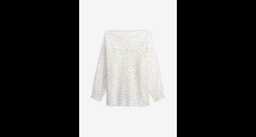 Off shoulder trui met kant