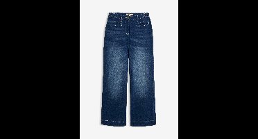 Wide leg jeans mid waist, comfort tailleband