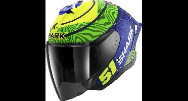 SHARK Skwal Jet Cup Replica Granado, Jethelm of scooter helm, Mat Blauw-Groen-Geel