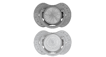 Difrax LOVI Dynamic Pacifier 6-18 Months Harmony Dark Grey Light Grey - Fopspeen