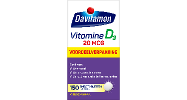 Davitamon Vitamine D3 20mcg Smelttabletten