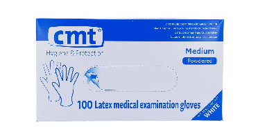 CMT Handschoenen Latex Gepoederd Naturel Medium