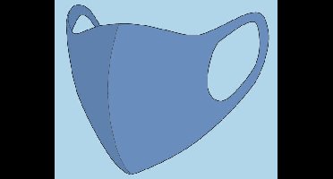 Mondkapje Blauw One Size - Uitwasbaar