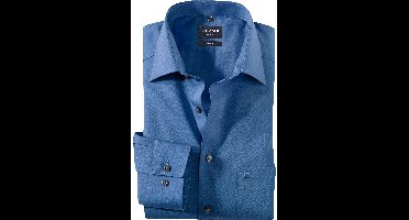 OLYMP Luxor Modern Fit Overhemd indigo, Effen