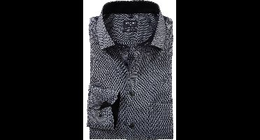 OLYMP Luxor Modern Fit Overhemd zwart, Faux-uni