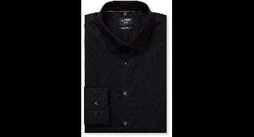 OLYMP No. Six Super Slim Overhemd zwart, Effen