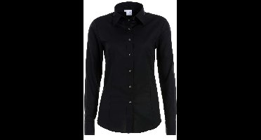 OLYMP Tendenz Comfort Fit Dames Overhemd zwart, Effen