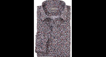 OLYMP Luxor Comfort Fit Overhemd baksteenrood, Bloemen