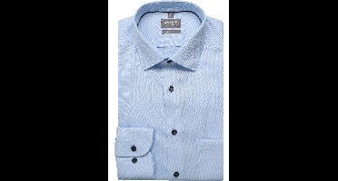 OLYMP Luxor Comfort Fit Overhemd blauw, Faux-uni