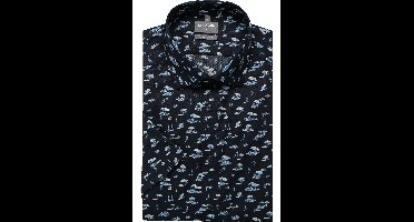 OLYMP Luxor Comfort Fit Overhemd Korte mouw marine