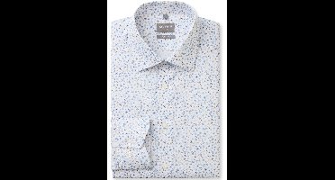 OLYMP Luxor Comfort Fit Overhemd wit, Bedrukt