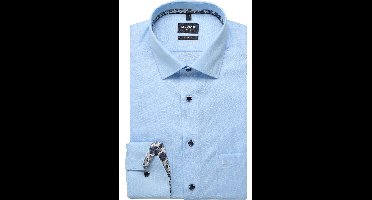 OLYMP Luxor Modern Fit Overhemd blauw, Faux-uni