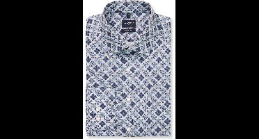 OLYMP Luxor Modern Fit Overhemd blauw, Bloemen