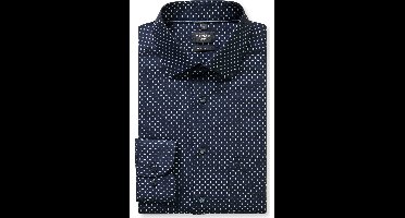 OLYMP Luxor Modern Fit Overhemd marine, Bedrukt