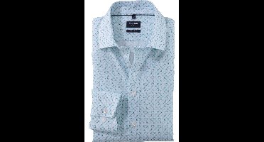 OLYMP Luxor Modern Fit Overhemd munt, Bedrukt