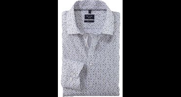 OLYMP Luxor Modern Fit Overhemd olijf, Bedrukt