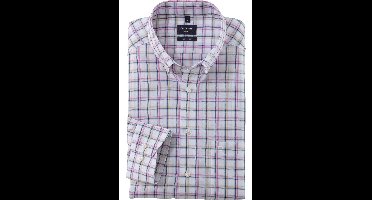 OLYMP Luxor Modern Fit Overhemd roze, Ruit