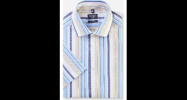 OLYMP Luxor Modern Fit Overhemd Korte mouw blauw