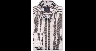 OLYMP Luxor Modern Fit Overhemd bruin, Gestreept