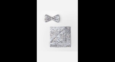 OLYMP Vlinderdas en zakdoek set blauw, Paisley
