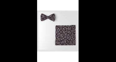 OLYMP Vlinderdas en zakdoek set aubergine, Motief