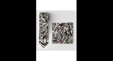 OLYMP Set das, zakdoek aubergine, Motief