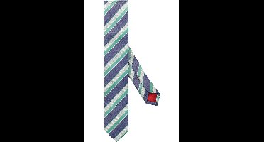 OLYMP Dunne stropdas blauw/groen/wit, Gestreept