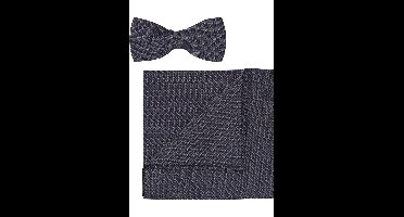 OLYMP Vlinderdas en zakdoek set paars, Gestructureerd