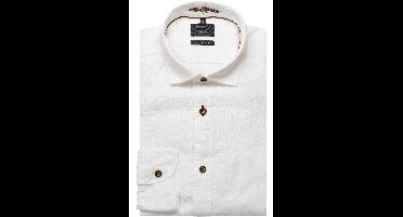 OLYMP Casual Regular Fit Traditioneel overhemd wit, Effen
