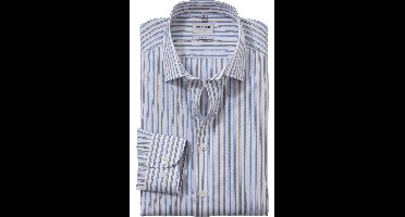 OLYMP Level Five Body Fit Overhemd rook blauw, Gestreept