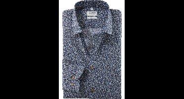 OLYMP Level Five Body Fit Overhemd marine, Bedrukt