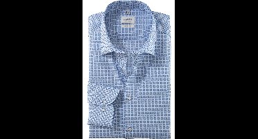 OLYMP Level Five Body Fit Overhemd blauw, Bedrukt