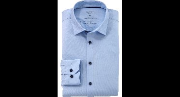 OLYMP No. Six 24/Seven Super Slim Jersey overhemd lichtblauw, Effen