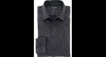 OLYMP No. Six 24/Seven Super Slim Jersey overhemd antraciet, Effen