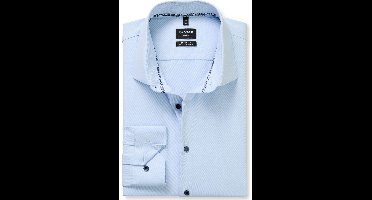 OLYMP No. Six Performance Climate Control Super Slim Overhemd blauw, Effen