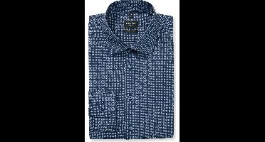 OLYMP No. Six Super Slim Overhemd marine, Bedrukt