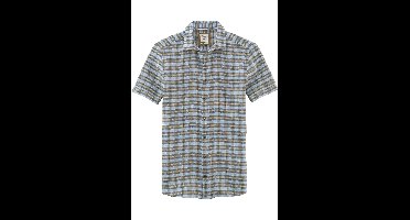 OLYMP Level Five Smart Casual Body Fit Linnen Overhemd blauw, Ruit