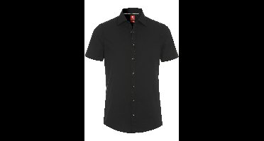 Pure Slim Fit Overhemd Korte mouw zwart