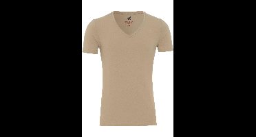 Pure Slim Fit T-Shirt V-hals Dubbel pak ecru, Effen