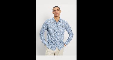 OLYMP Casual Regular Fit Overhemd marine, Bedrukt
