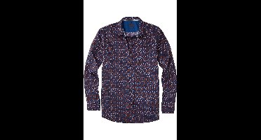 OLYMP Casual Regular Fit Overhemd marine, Bedrukt