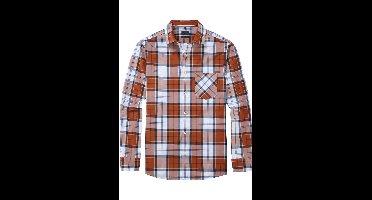 OLYMP Casual Regular Fit Overhemd bruin, Ruit