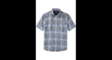 OLYMP Casual Regular Fit Linnen Overhemd blauw, Ruit