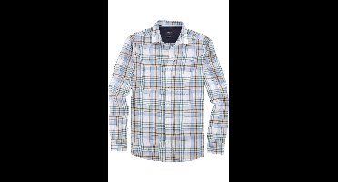 OLYMP Casual Regular Fit Linnen Overhemd blauw, Ruit