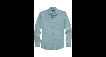 OLYMP Casual Regular Fit Linnen Overhemd groen, Effen