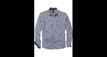 OLYMP Casual Regular Fit Linnen Overhemd koninklijk, Gestreept